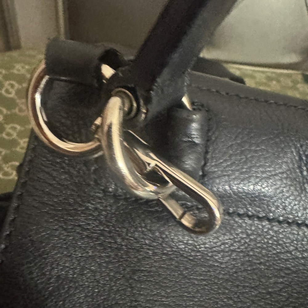 Yves Saint Laurent Black Leather Satchel with sliver  Hardware - Picture 6 of 7